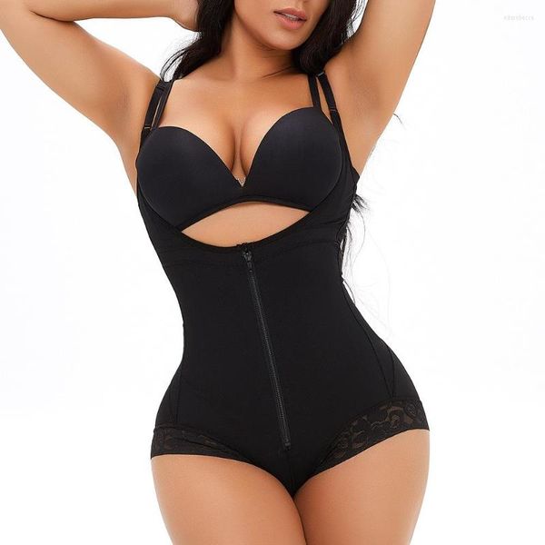 Kadın şekillendiricileri kadınlar için shapewear karın kontrolü bulifter fajas colombianas vücut şekillendirici fermuar bodysuit açık kasık yüksek bel cincher