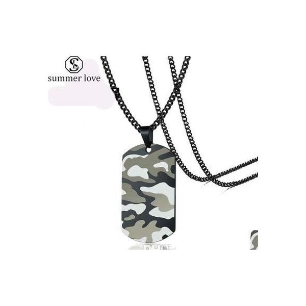 Colares de pingentes de a￧o inoxid￡vel Camuflagem Militar de camuflagem para homens f￣s de alta qualidade For￧a A￩rea Navy Droga Droga Judeu DH2VD