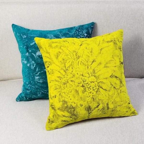 Travesseiro Flor tradicional Design obscuro Chenille Tecido Jacquard Pillows Decorativo Capa de Sofá Cadeir 45x45cm 1pc/lote