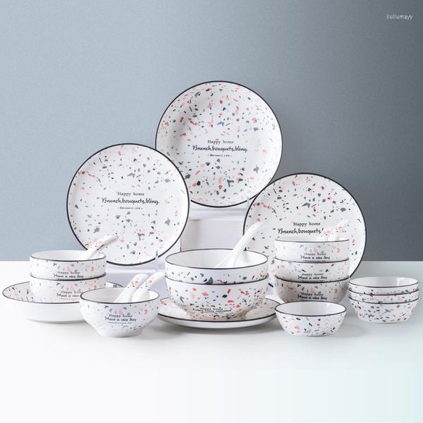 Пластины белая фарфоровая тарелка персонализированная вечеринка многоразовая посуда наборы посуды десерт Pratos de Jantar Kitchen Organizer GTJ50