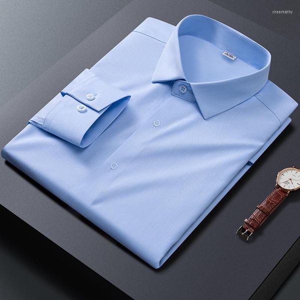 Herren -Hemdhemden Bambusfaser Langarm Männer Soziale formelle geschäftliche Arbeit Mode Smart Casual Shirt für Mann Kleidung Easy Care Care