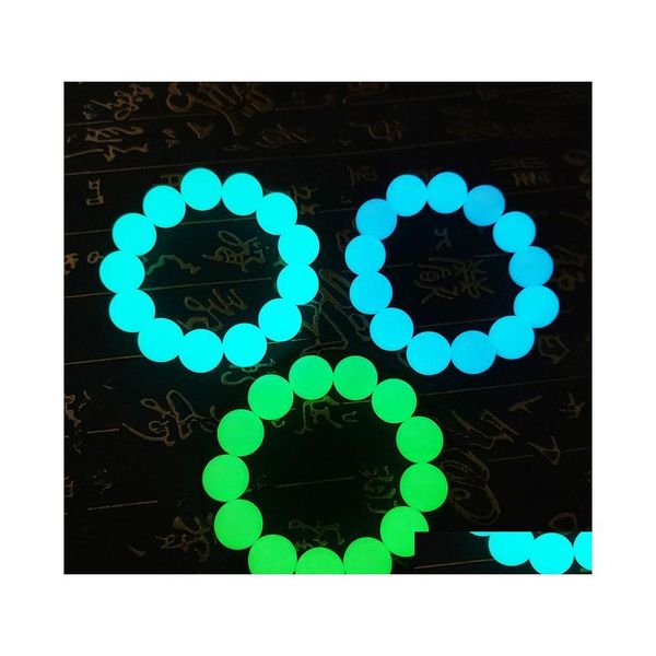 Kunst und Handwerk Stilvolle 8 mm leuchtende Fluorit-Naturstein-Armbänder Männer Licht leuchtende Perlen für Frauen Yoga Schmuck Drop Lieferung H Dhl5H