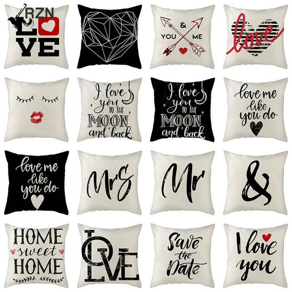 Federa alta vendita Phare I Love You Words Fodere per cuscino San Valentino Cover per divano di casa Decorativo Mr Mrs Letter