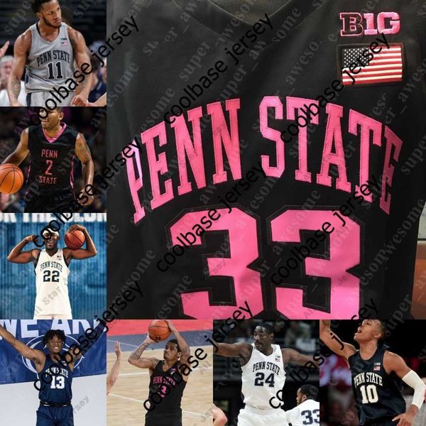 Custom NCAA Penn State Basketball Jersey Seth Lundy Sam Sessoms John Harrar Myles Dread Irekefe Oweh Caleb Dorsey Greg Lee Jaheam Cornwall