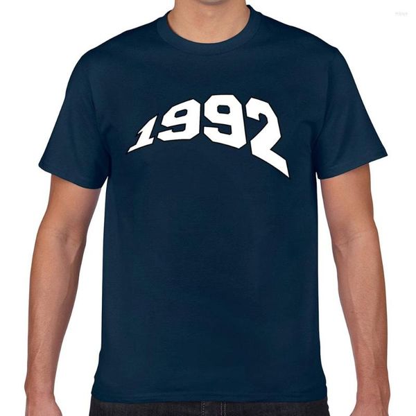 Magliette da uomo Top Camicia da uomo Vintage 1992 Anno di nascita Compleanno Divertente Bianco Geek Maglietta personalizzata da uomo XXX