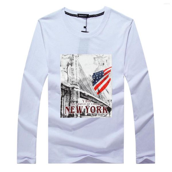 Camisetas masculinas Marca O-gola Tops 2023 letras de moda imprimem a camisa de algodão American Cotton Men Mangue