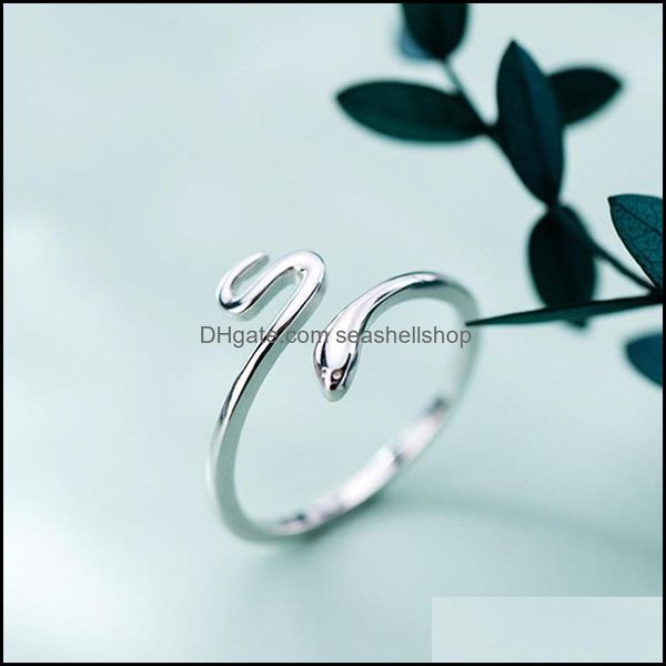 Bandringe Schöne Schlangenform Offener verstellbarer Fingerring für Frauen Einfacher feiner Schmuck Mädchen Geschenk Drop Lieferung DHDBZ