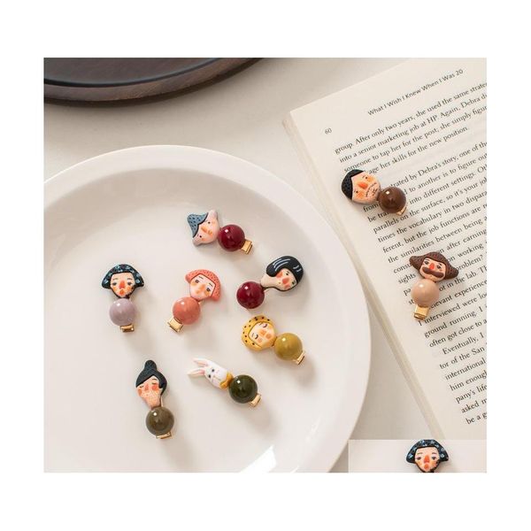 Haarklammern Barrettes Mode Schmuck süße lustige kleine Clip Cartoon Mini -Charakter Entenschnabel Frauen Accessoires Drop Lieferung DHPKV