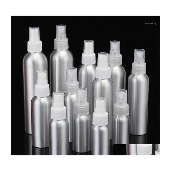 Verpackungsflaschen 1X 30/50/100/120/150 / 250 ml Sprühzerstäuber Nachfüllbare Flasche Aluminium Metall Leere Nebelpumpe Zerstäuber Kosmetischer Tropfen D Dhwhq