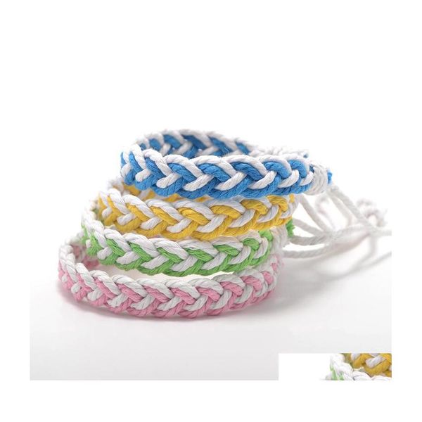 Charm Bracelets Bohemian Retro Handmade Bracelet Bracelet Mticolor String Cord Woven Friendship Couple Women Men B23A Drop Delivery Je Dhwra