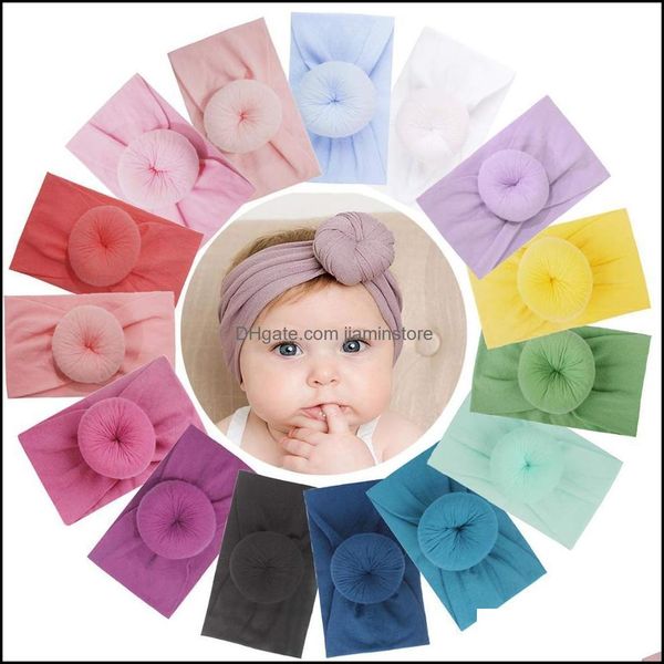 Stirnbänder Baby Turban Kopf Wrap Stretch Bogen Weiche Breite Nylon Haarband Für Borns Säuglinge Kleinkinder Drop Lieferung Schmuck Haarschmuck OTW6F