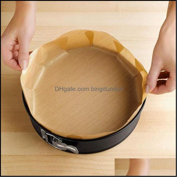 Backen Gebäck Werkzeuge Kuchen Matte Form Zinn Liner Antihaft Pfanne Blatt Khaki Runde Matten Haushalts Werkzeug Drop Lieferung Hause garten Küche Dhvak