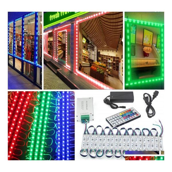 Módulos de LEDs 10 pés 20 pés 30 pés 40 pés 50 pés Luzes 5630 5050 RGB Bright Store Light Light Add Adicione Remote Control Fonte de alimentação DR OTSFI