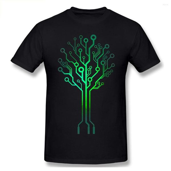 Magliette da uomo Maglietta con circuito elettronico Tree Of Life Maglietta da uomo personalizzata a maniche corte in cotone con o-collo di grandi dimensioni