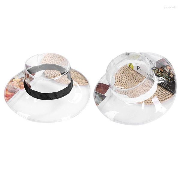 Berets Women Men Summer Flat Trance Pvc Bucket Cap