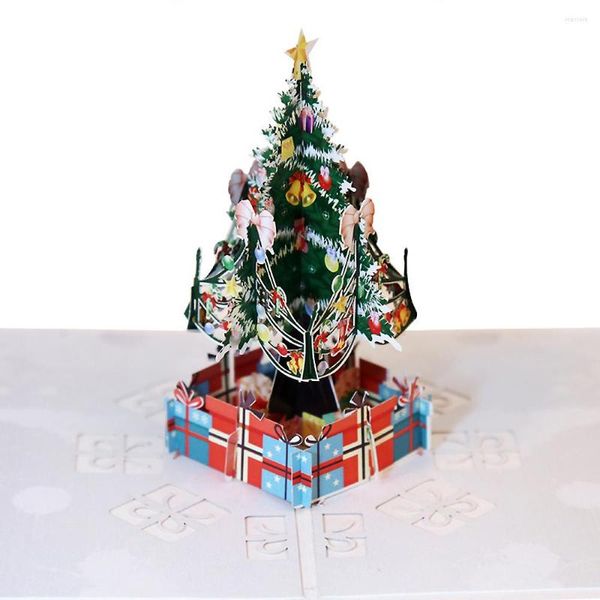 Noel Süslemeleri El Yapımı 3d Up Festival Tebrik Kartları Merry Tree Xmas Hediye 3