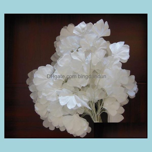 Decorazione per feste New White Wedding Props Road Flower Stage Background Foglie di ginkgo biloba artificiali Sn2014 Drop Delivery Home Gard Dha0R