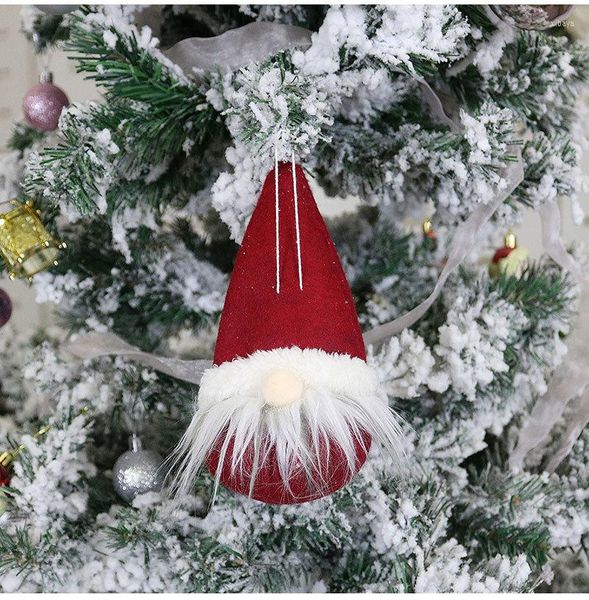 Рождественские украшения 2023 Безликие куклы подвесной орнамент качели леса Санта -Клаус для рождественских деревьев