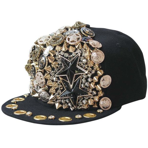 Ballkappen Five Star Handmade Button Sewing Personalisierte Baseballkappe Hip Hop Sport Outdoor Dance Show Team Young StyleBall