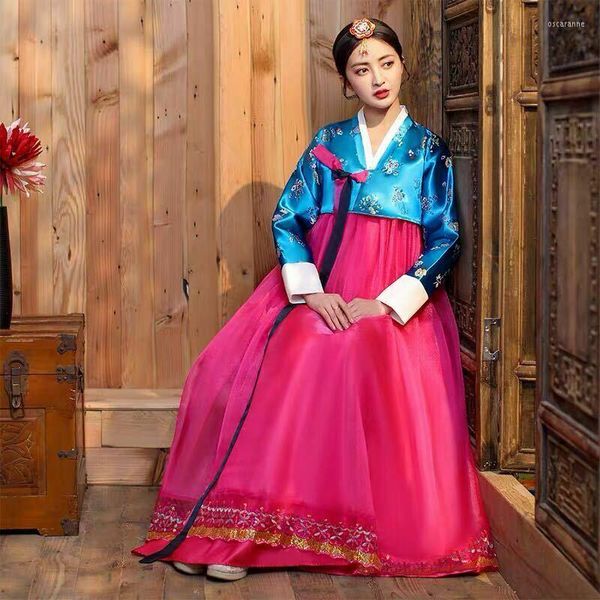 Roupas étnicas mulheres hanbok coreano vestido tradicional trajes nacionais streetwear