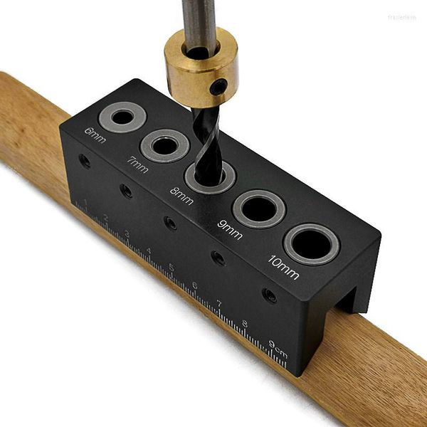 Set di utensili manuali professionali Jig per tasselli in legno Guida ad angolo di 90 gradi Kit per fori tascabili Localizzatore di trapani in lega di alluminio Carpenteria Strumenti per la lavorazione del legno