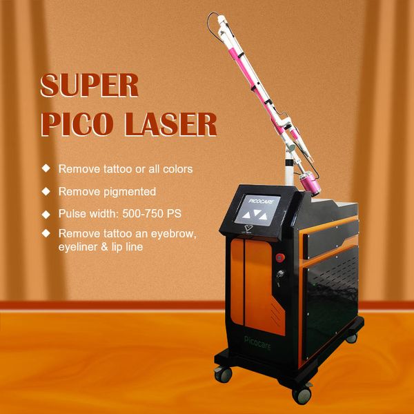 Macchina per la rimozione della pigmentazione laser Pico Inchiostro per tatuaggi Lazer Trattamento peeling al carbonio nero 532nm 1064nm 755nm Macchine Picofocus a doppio canale