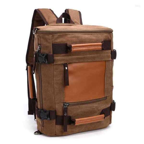 Bolsas de Duffel chegam originais Z.L.D Canvas Leather Men Travel Tote Weekend Bag de laptop multifuncional Mochilas B3