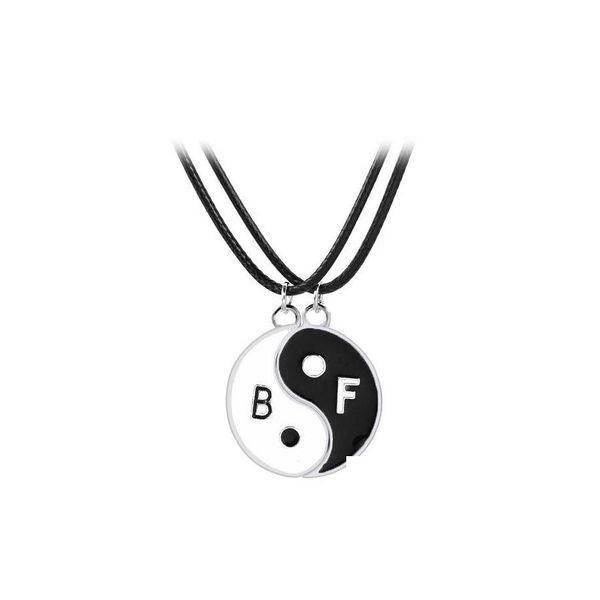Colares pendentes Tai chi casal para homens homens amigos yin yang emparelhado pingentes Charmos Charms Braça