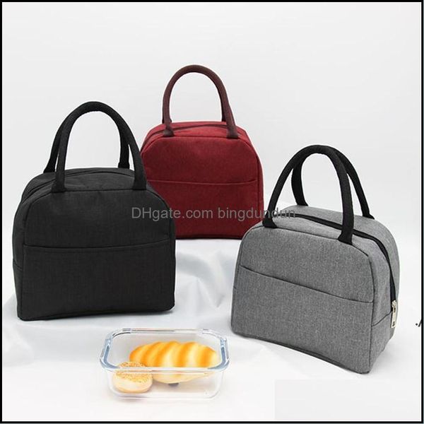 Mittagessen Taschen Mticolor Verdickung Insation Tasche Kationische Stoff Thermal Kühler Wasserdichte Handtasche Frühstück Box Tragbare Seaway Drop Del OT8BT