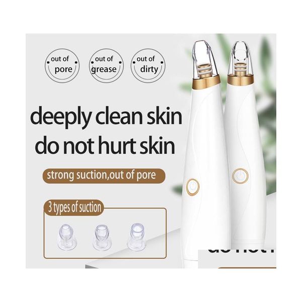 Pincéis de maquiagem portátil portátil limpador elétrico removedor de cravo elétrico acne facial limpador de vácuo ferramenta de sucção para a pele cuidar 3 pcs gota d dho4t