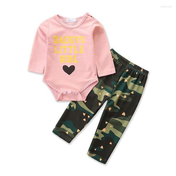 Kleidungssets Herbst Baby Mädchen Set Langarm Strampler Camo Print Hosenanzüge für Kinder