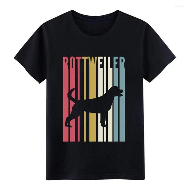 Мужские рубашки T Rottweiler Retro Style Shirt Shirt Mensing Tee Euro Size S-3XL Slim Gift Комичный летняя семья