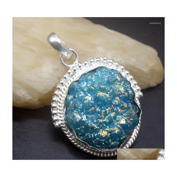 Подвесные ожерелья GemstoneFactory Jewelry Big Promotion 925 Sier Origin Natural Titanium Women Ladies Mom Gift