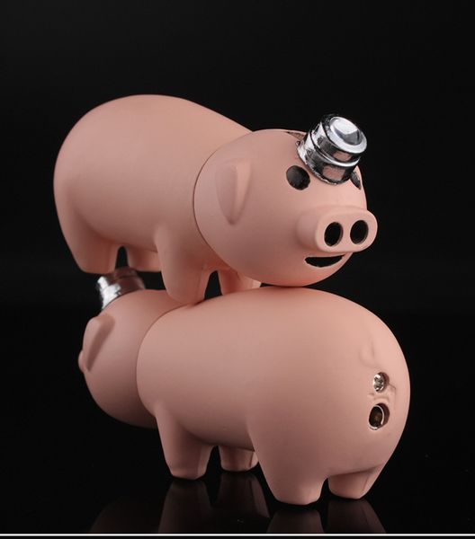 Creative Compact Piggy Jet mais leve Butano porco inflado bocais duplos barra de pista metal brinquedos engraçados No Gas mechero Encenores