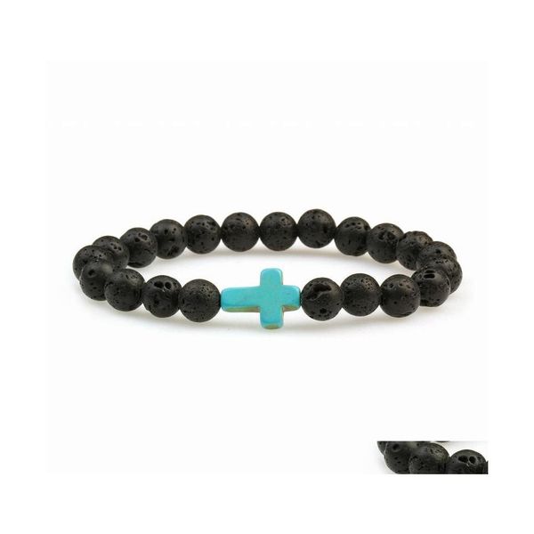 Fios de mi￧angas ￓleo essencial por difusor 8 mm de lava preta de lava de pedra de pedra pulveriza￧￣o j￳ias de ioga 843 q2 entrega de gota bracelete dhzct