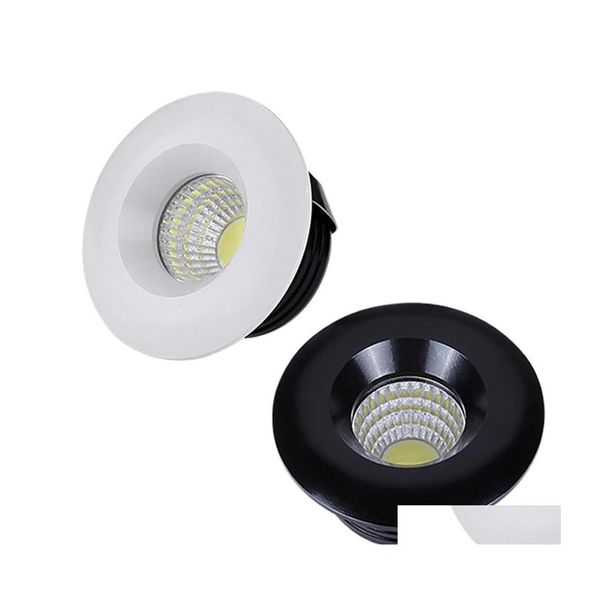 Faretti 110V 220V 12V Dimmerabile Led Rotondo Cob Mini Spot da incasso Lampada da incasso per armadietti Luci domestiche Vetrina Driver incluso Drop D Ot5Jc