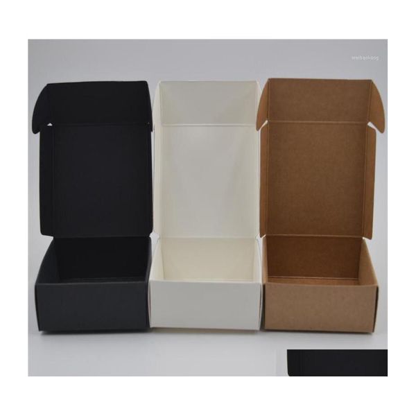 Embrulho de presente 7x7x3cm em branco Kraft Paper Soap caixa