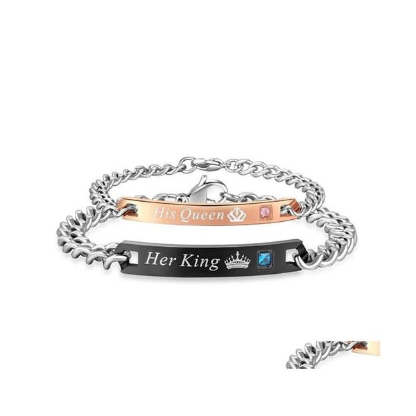 Bracelets de charme modere seu rei e seu casal rainha para homens homens besta bea