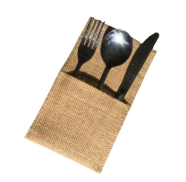 Embalagem para jantar de serviço de talheres saco de talheres hessian faca garfo de tabela utensil linho talheres titular bolsa bolsa de talheres bolsas para nós para nós