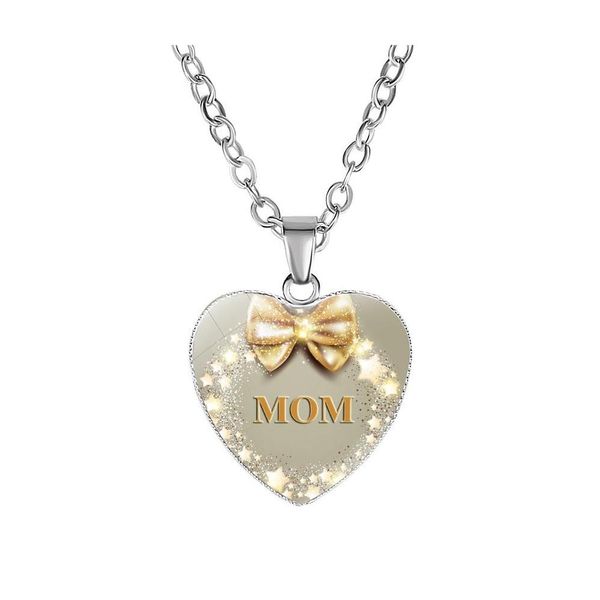 Hanger Kettingen Love You Mom Ketting Glas Hartvorm Hangers Ooit Mode-sieraden Moeder Gift Drop Ship Delivery Otp1K