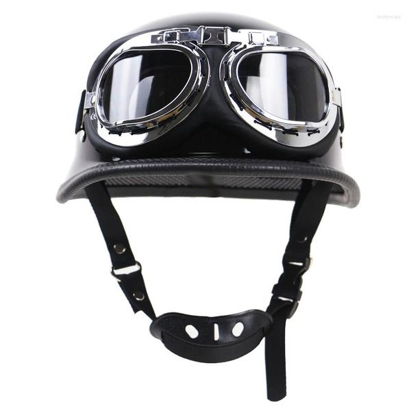 Caschi moto Cool German Vintage Half Face Helmet Cafe Racer Scooter Cruiser Capacete DOT approvato ABS Cascos Para Moto