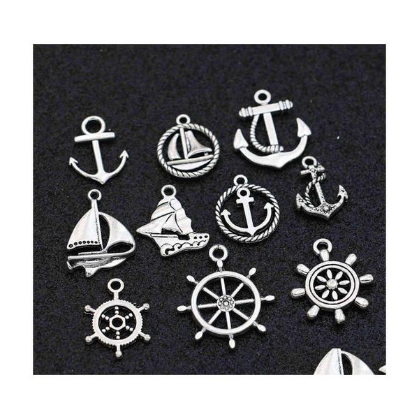 Charms Anchor Boat Pinging for Jewelry Making Bracelet Briedings Colar Acess￳rios DIY Mix Craft 20pcs Drop Drop Entregagens Conclus￵es Compo Dhfyh