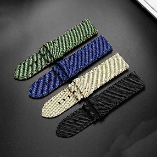 Assista Bands Canvas verde preto azul de qualidade tiras de nylon fivela de aço para a velocidade T-ISSOT T116.617 Bracelets 22 22mm Deli22