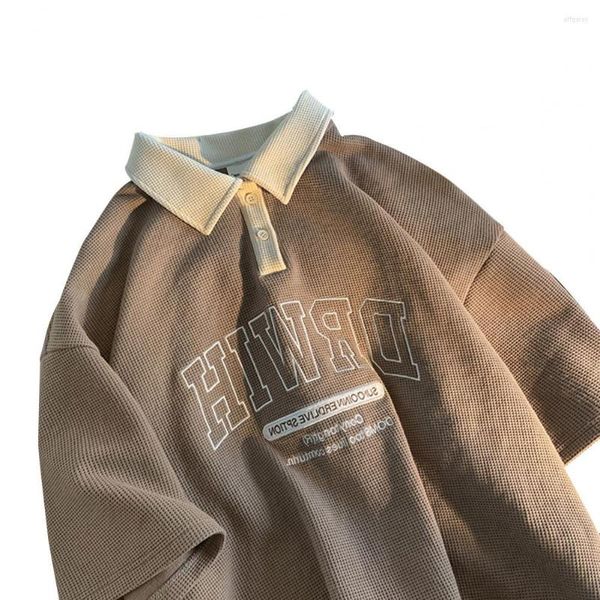 Polos masculinos Casual Men tops Anti-pilling Type High Street Rua Resista de Desgaste Preencha T-shirt de estilo Preppy