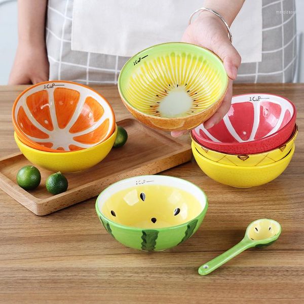 BOILS CRIANÇAS CRIATIVAS CRIANÇAS DE REÇO Sobremesa Snack Bowl Tableware doméstico Tableware de 5 polegadas Fruta Cerâmica Apple melancia maçã