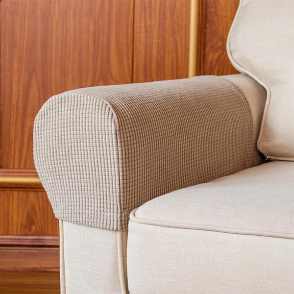 Campa de cadeira 2pcs/sofá-sofá Protetor de braço sólido Anti-deslizamento Antrúsculo de braço Slipcover Alto elástico decorativo