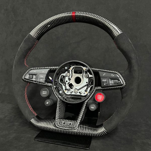 Rodas de condução Corrida de fibra de carbono real Alcantara Wheel para Audi R8 Acessórios de carro Audi R8