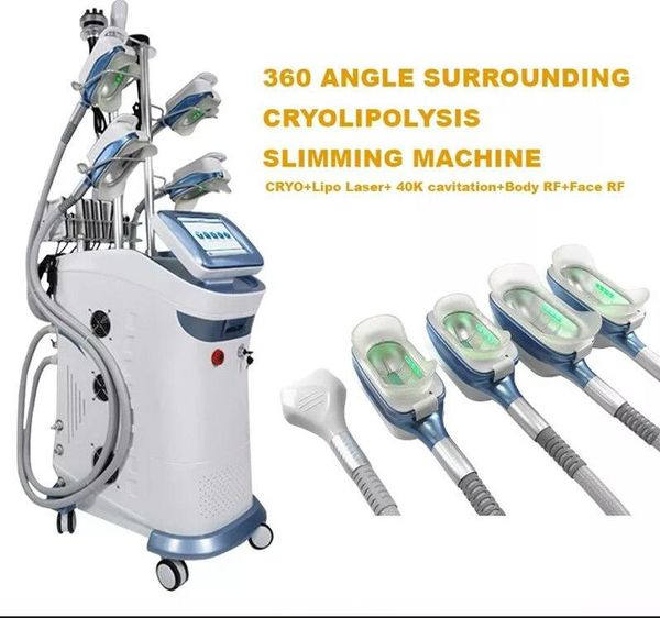 Direkt wirkende Kryolipolyse-Fettgefriermaschine 360 Kryo-Körperschlankheitsmaschine 4 Griffe, die gleichzeitig für Cellulite-Reduktions-Schönheitsgeräte arbeiten