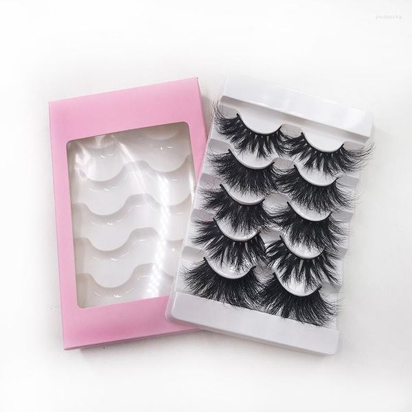 Ciglia finte 5 paia Miste 3D Think Mink Lashes Extension 25mm Ciglia fatte a mano Full Strips Volume