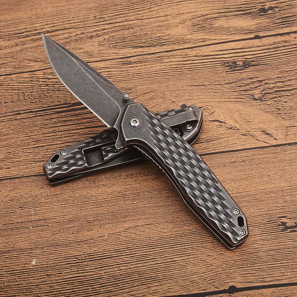 Fabrikpreis KS1353 BW Assistiertes Flipper-Klappmesser 8Cr13Mov Black Stone Wash-Klinge Edelstahlgriff Outdoor-EDC-Taschenordnermesser mit Einzelhandelsverpackung